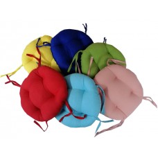 Rengarenk  Yuvarlak Sandalye Minderi 6 Adet 38 Cm-Fitsdekor